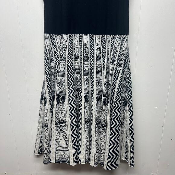 Coldwater Creek Color Block Women's Aztec Print Dress Size 10 Line Cotton Blend - Picture 4 of 13